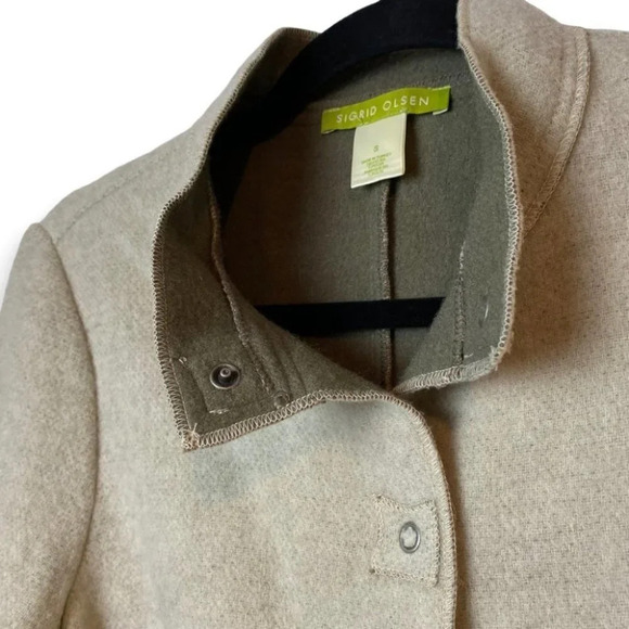 Sigrid Olsen Wool Blend Snap Up Jacket - Picture 5 of 9